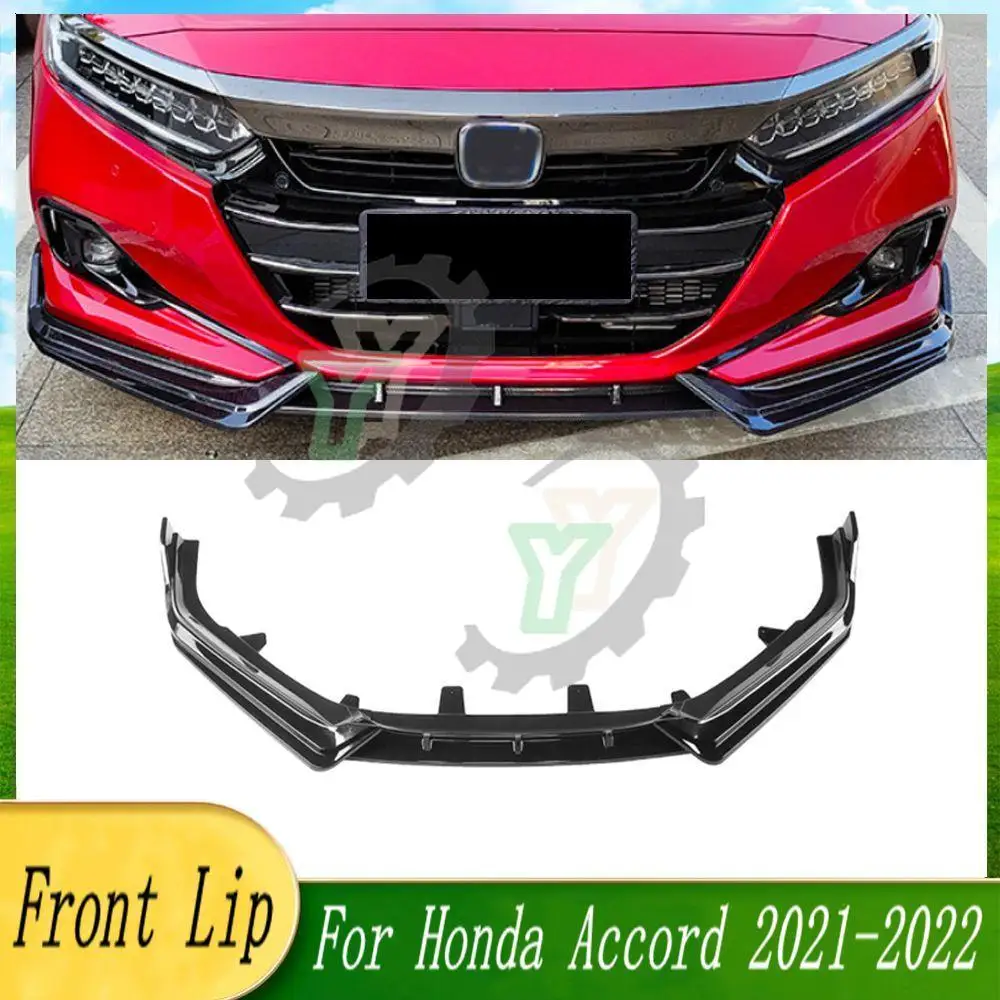 

For Honda Accord 10.5th Gen 2021-2022 3PCS Car Front Bumper Lip Spoiler Splitter Diffuser Detachable Body Kit Cover Guard