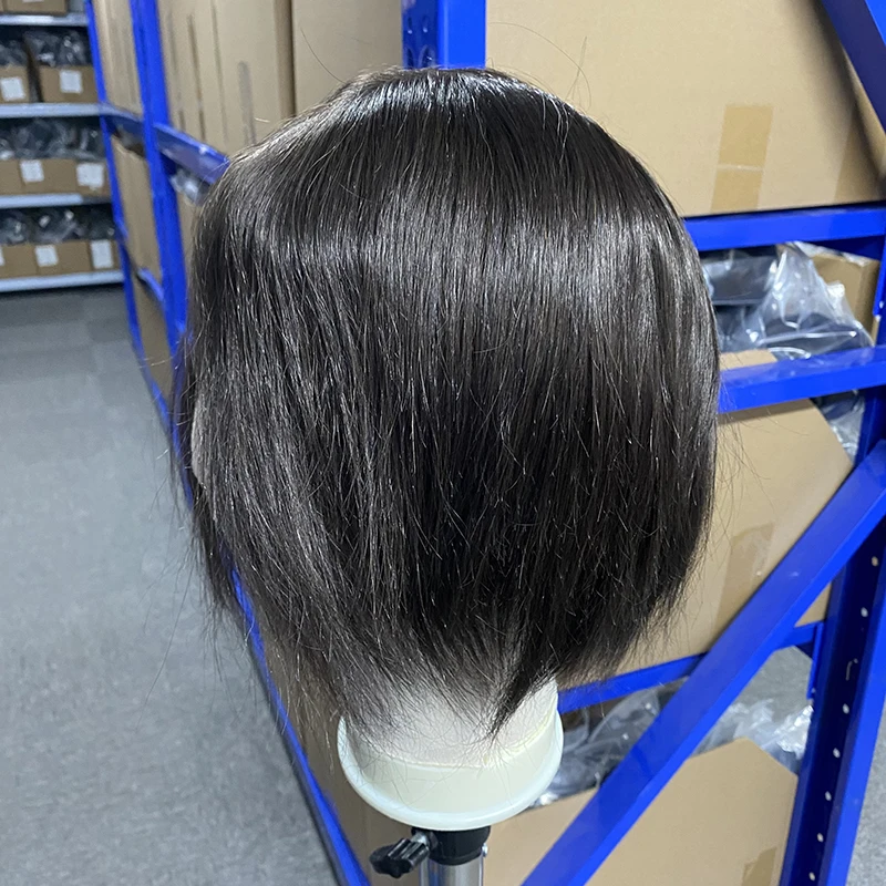 

7-дюймовый мужской протез для волос 0,06-0,08 мм, капиллярная инъекция кожи, мужской капиллярный протез, 100% человеческие волосы, мужские парики