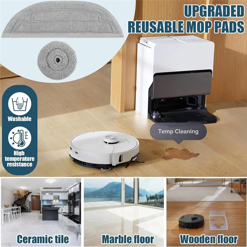 

ABJO-Accessory Set For Roborock S8 Maxv Robot Vacuum Cleaner Main Brushes Dust Bags Wipes Side Wipers Filters Side Brushes