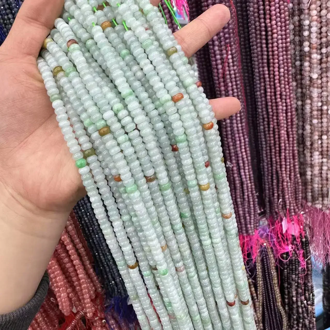 

AAAA Natural Myanmar Jadeite Gemstone 3*5mm Rondelle Loose Beads for Jewerly Making Design Fashion Stone DIY Necklace Wholesale