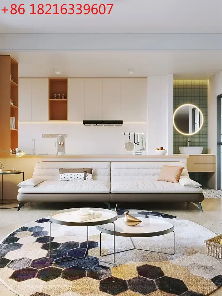 

Гостиная Квартира Прямой ряд Четырехместный латексный современный минималистский стиль