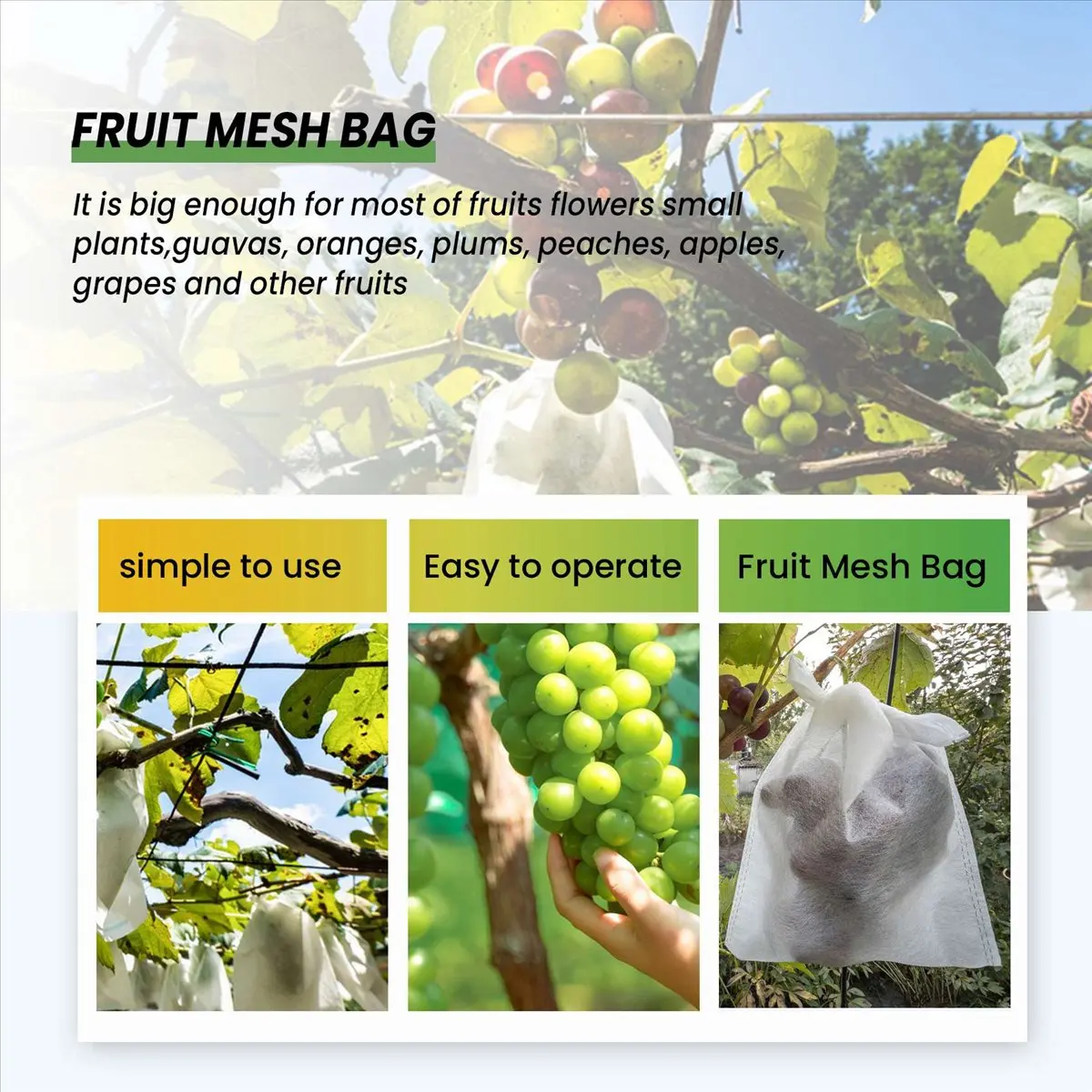 [Promotions]100PCS Garden Plant Fruit Cover Protect Net Mesh Bag Against Insect Bird