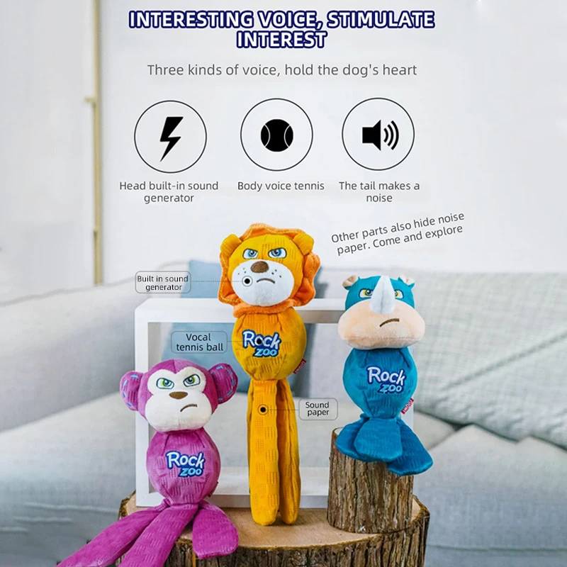 GiGwi Dog Toys Rock Series Sounding Interactive Toy For Dog Molar Training Bite Resistance Pet Lovely Interaction Plush Toys