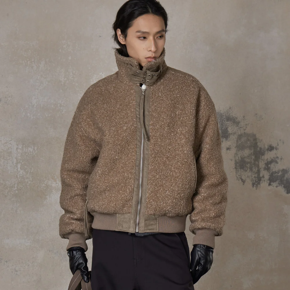 

Winter Stand Collar Padded Cotton Short Jacket Men Women Streetwear Fashion Vintage Quilted Thicken Cargo Jacket Unisex Coat