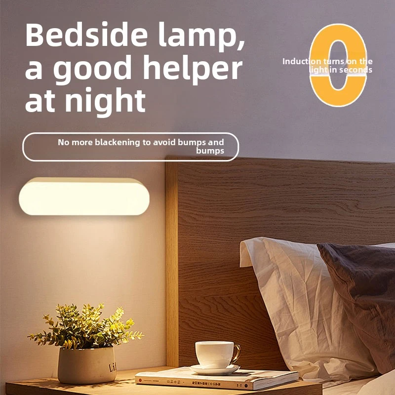 Mini Indoor Light 1PC with Motion Sensor Smart Magnetic Lamp Portable Night Light for Bedroom Bedside Wall Kid Room Living Room