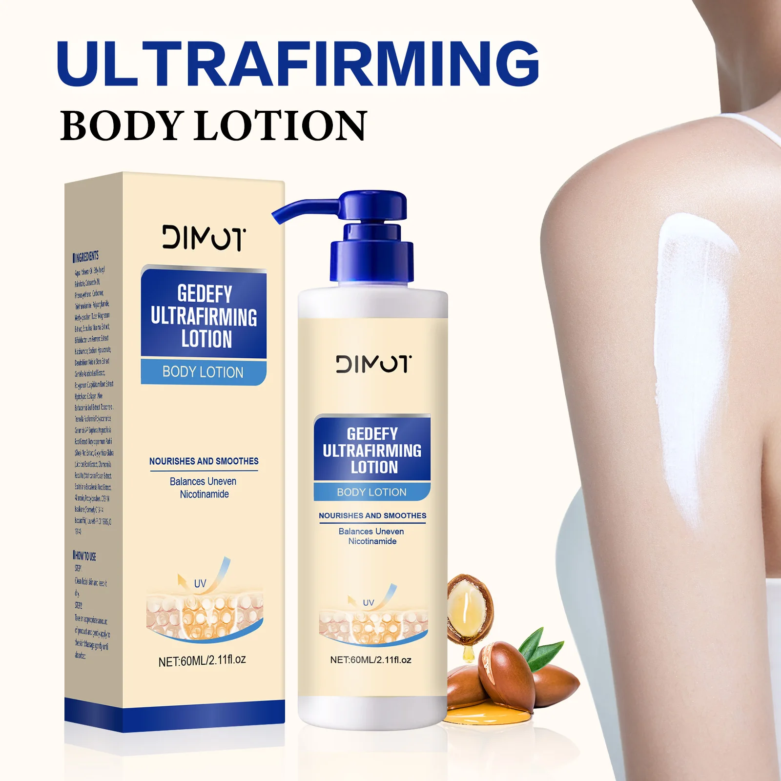 

DIMOT Ultra Firming Body Lotion 60ml Body Moisturizer Cream | Tighten Skin, Reduce Wrinkles, Boost Elasticity & Hydration