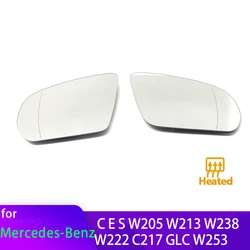 Left & Right Side Mirror Glass Rearview Exterior Angle for Mercedes-Benz C E S GLC W205 W213 W238 W222 C217 C253 X253