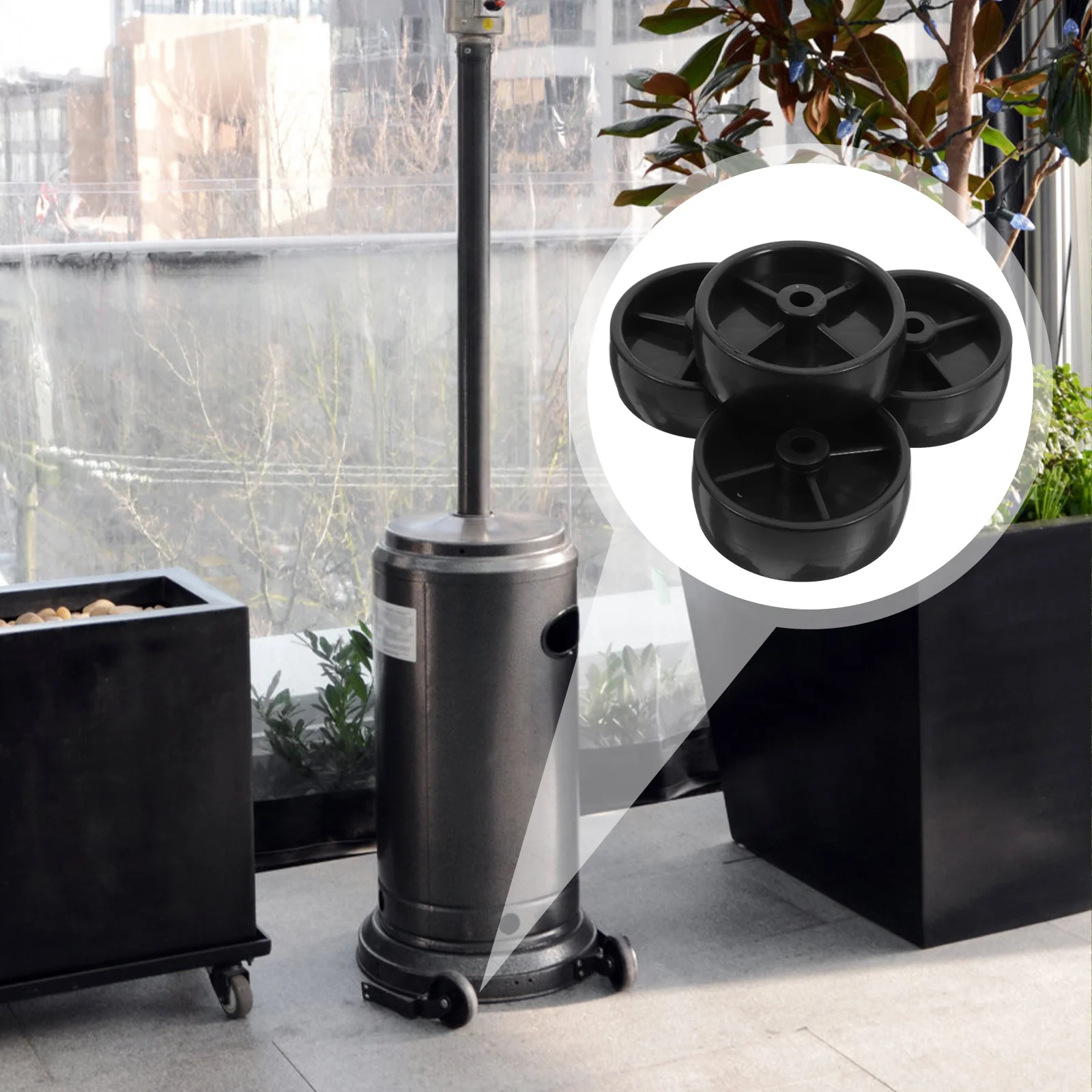 

4Pcs 3 Inch Heavy Duty Universal Caster Wheels for Patio Heaters and Storage Racks Easy Installation Replacement Wheels