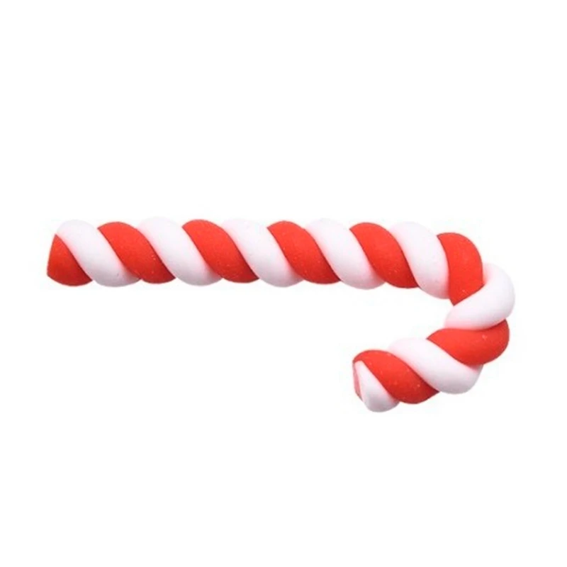 Red And White Crutches Home Christmas Decoration Soft Pottery Christmas Accessories DIY Phone Beauty Materials