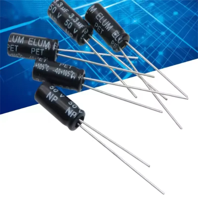 20PCS audio frequency division 3.3uf 50v NP non-polar electrolytic capacitor 50v 3.3uf 5X11mm