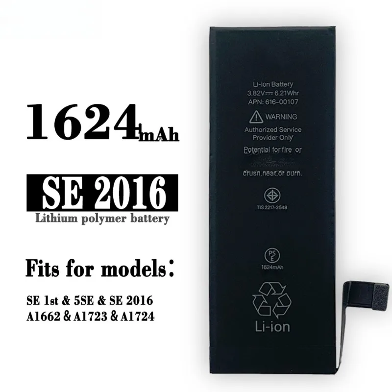 Nieuwe 1624 Mah 1821 Mah Hoge Capaciteit Voor Vervanging Mobiele Telefoon Batterij Voor Iphone Se 2016 Voor Iphone Se 2020 Batterij + Gereedschap