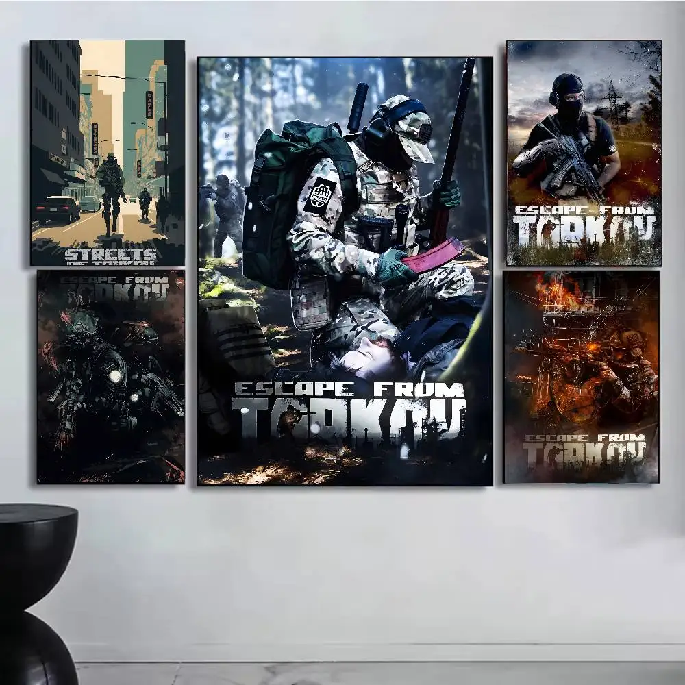 لعبة فيديو الهروب الإلكتروني من تاركوف ملصق فني ذاتي اللصق ملصق مضاد للمياه مقهى ديكور جدران غرفة النوم