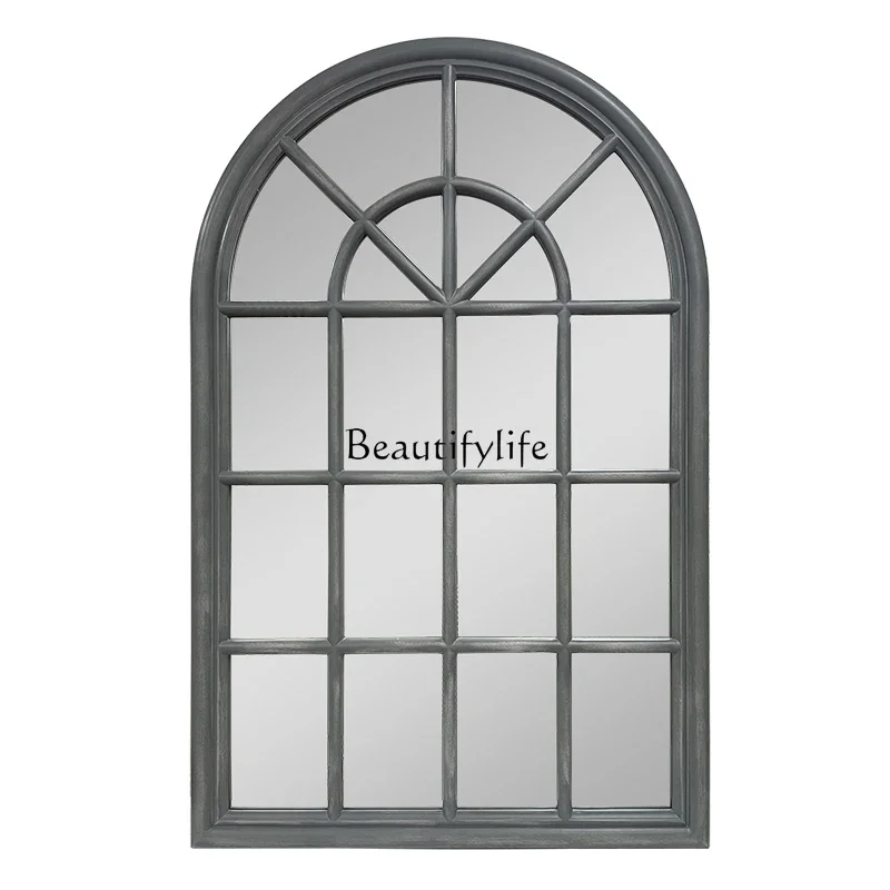 

ld14American false window mirror retro country old decorative window arched fireplace decorative mirror