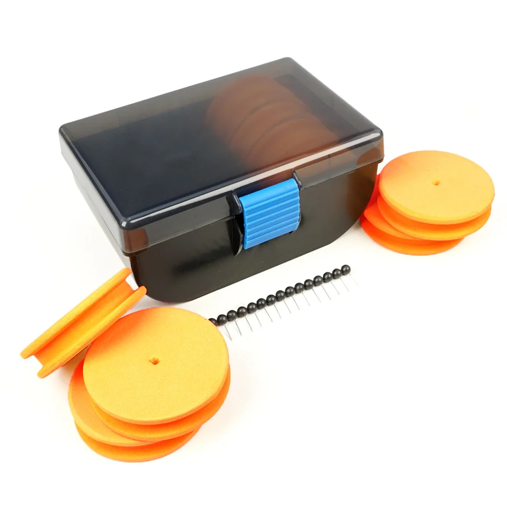 

Hirisi 10pcs EVA Foam Fishing Line Winder Set Orange Rig Spool for Carp Fishing Hook Leader Storage Board Portable Tackle