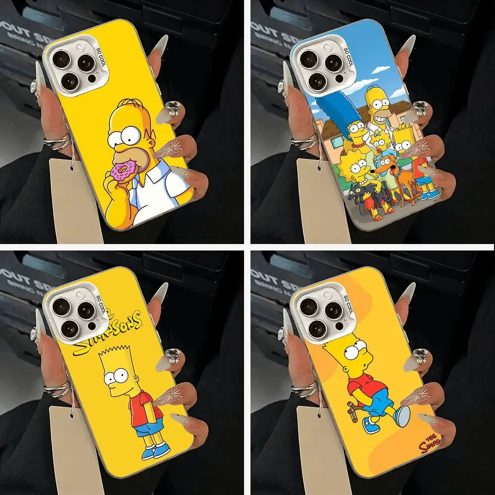 

Simpsons-Funny Cartoon Phone Case For iPhone 11 12 13 14 15 16Pro Max Plus white Sliver Phone Cover