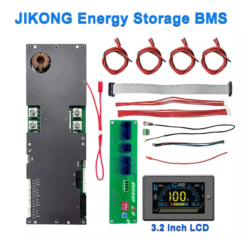 JIKONG Energy Storage Smart BMS with 1A/2A Balance Current Protection Board 100A/150A/200A With Bluetooth 7S 8S 9S 10S 12S 16S