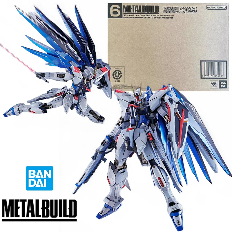 Bandai Metal Build Freedom Gundam Concept 2 Snow Sparkle Ver. 18Cm Anime Original Action Figure Model Toy Gift Collection