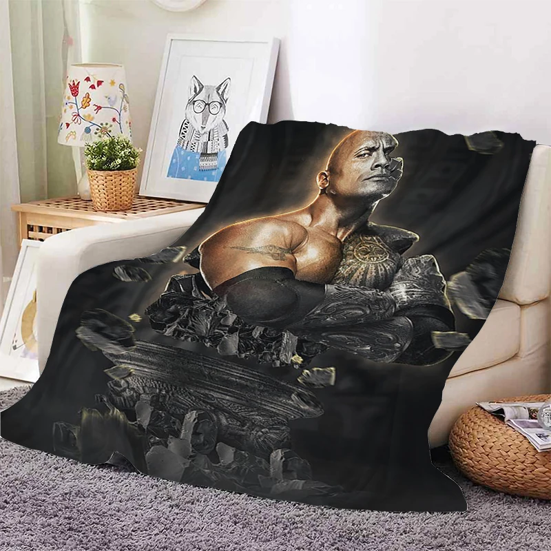 Fluffy Soft Blankets for Winter Rock D-Dwayne J-Johnson Microfiber Bedding Warm Sofa Bed Fleece Camping Custom Throws King Size