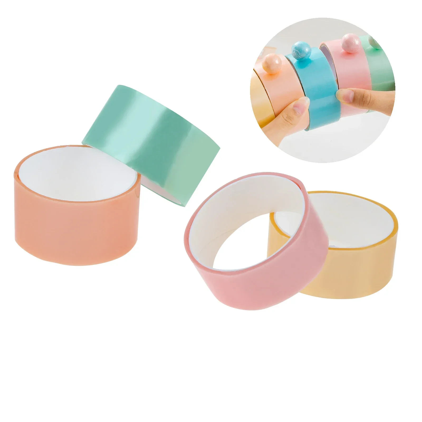 2 Rolls 10m Adhesive Sticky Ball Tape Stress Relaxing DIY Ball Tape DIY Making Relaxing Toy Kids Adult Funny Gift Random Color