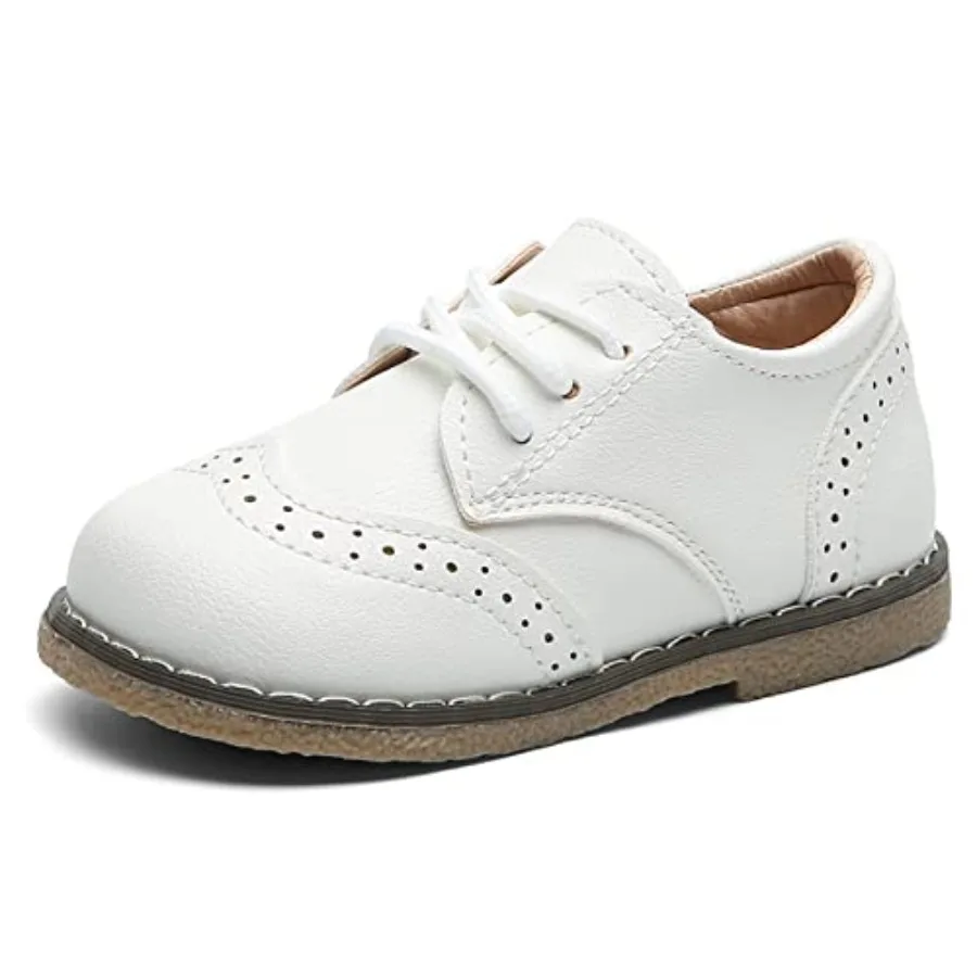 

Toddler Boys Girls Dress Shoes Comfort Oxford Shoes Wedding Church Dress Shoes Lace Up School Uniform Loafer Flats Toddler/Litt