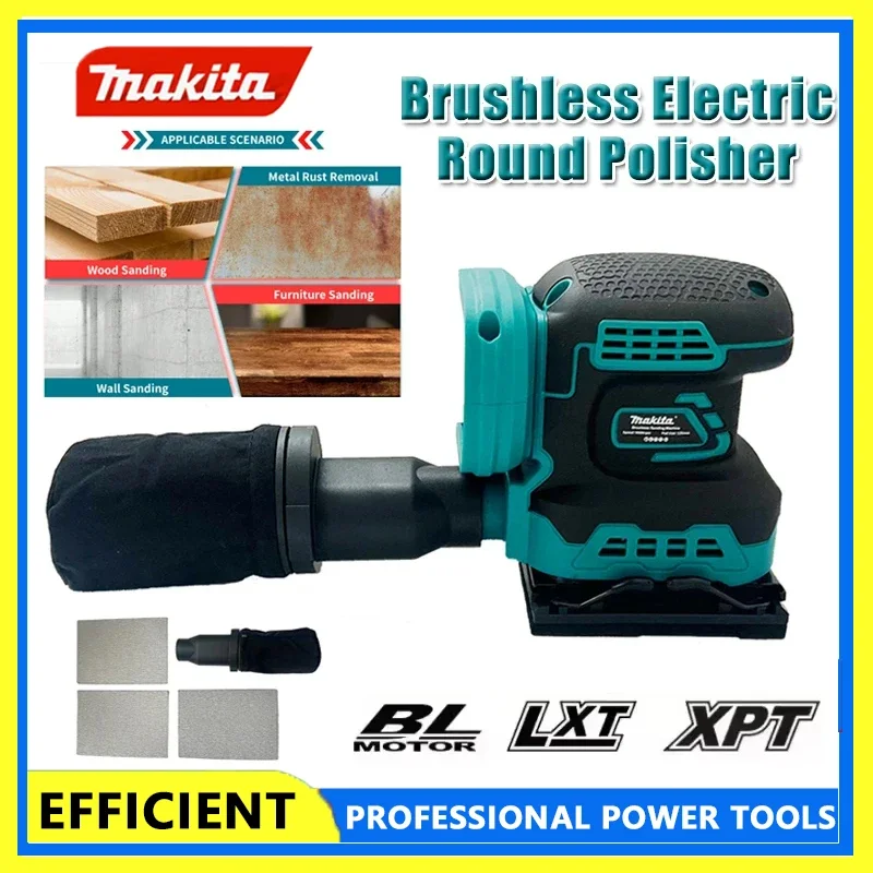 

Makita Electric Cordless Disc Random Orbital Brushless Sander Grinding Polisher 3-Speed Sanding Machine Fit Makita 18V Battery