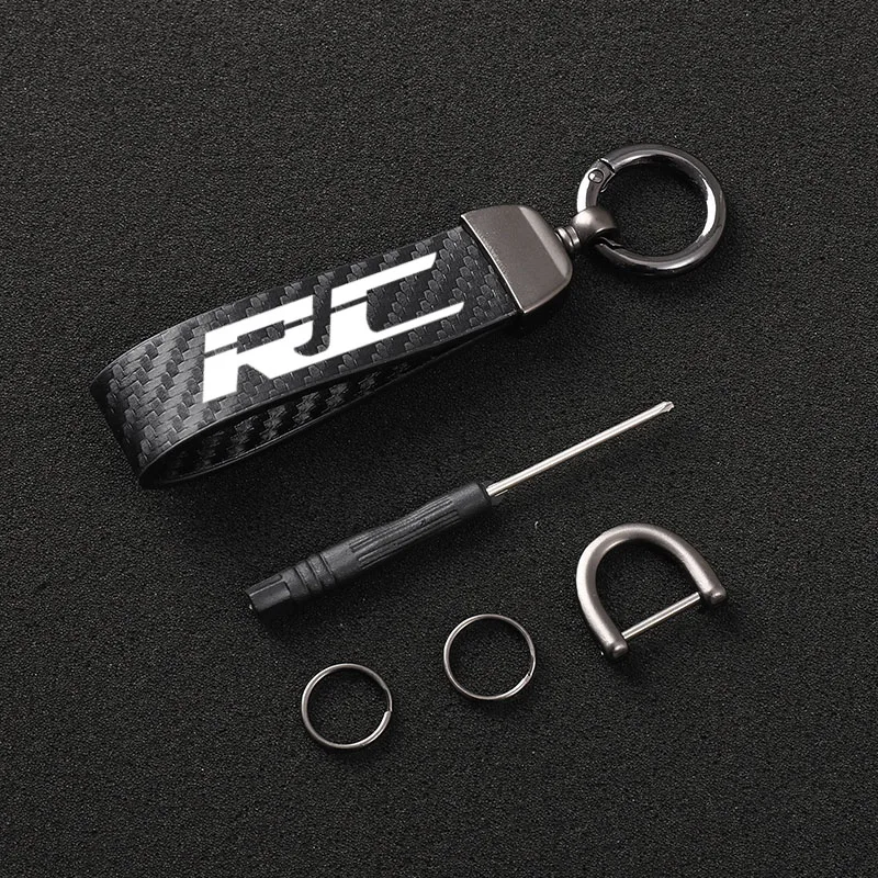 New fashion motorcycle carbon fiber leather rope Keychain key ring Fo Ktm Duke390 125 200 790 1290 Ktm Exc KTM RC390 125 200 Rc8