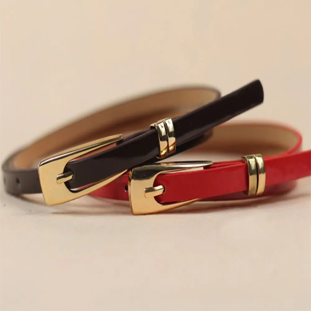 

Fashion Straps Cummerbund Lady Narrow Buckle Candy Color Women Leather Waistband Skinny Thin Belt Waist