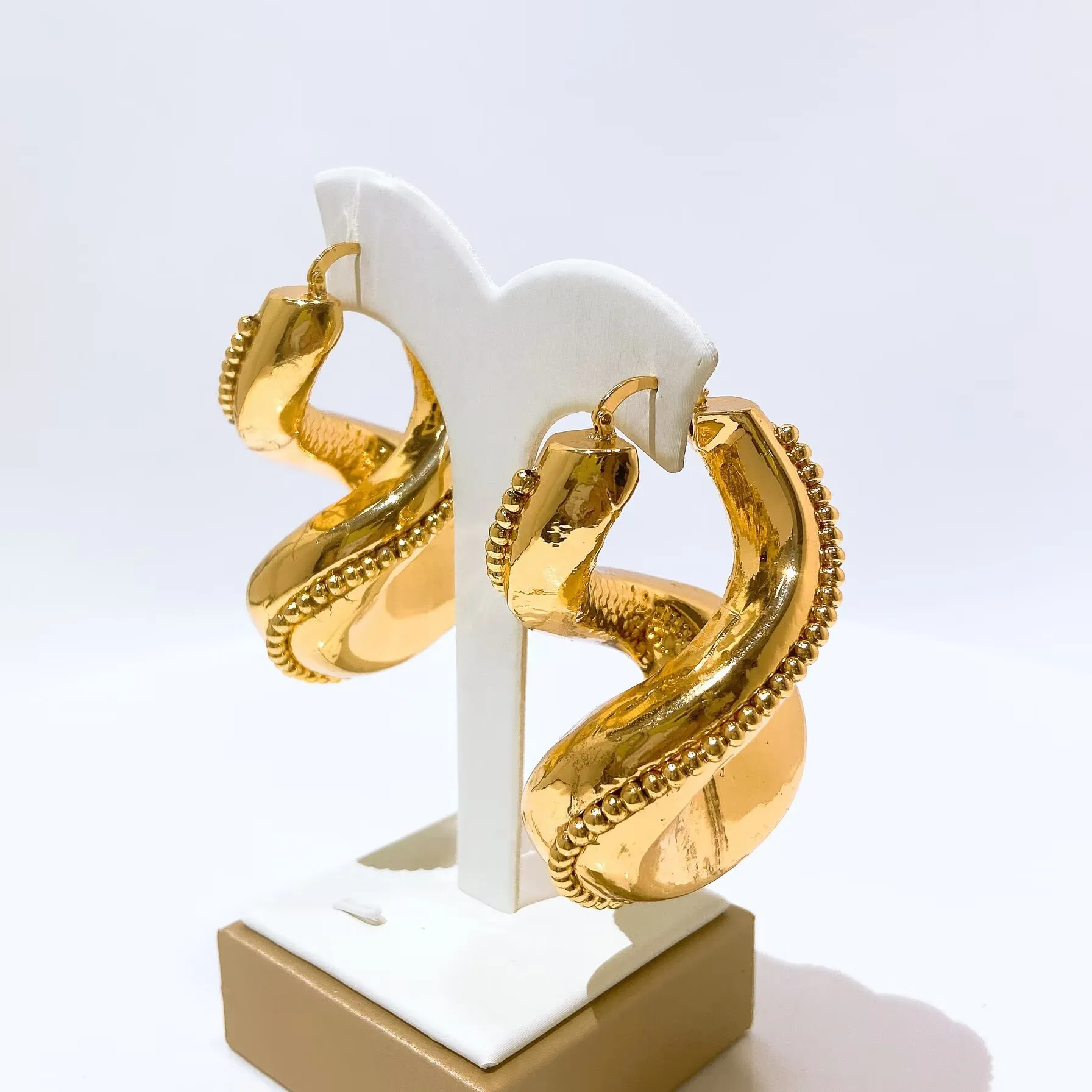 Hammered Textured Chunky Hoop Earrings Gold Silver Plated Irregular Statement Earrings for Women Party Daily Jewelry