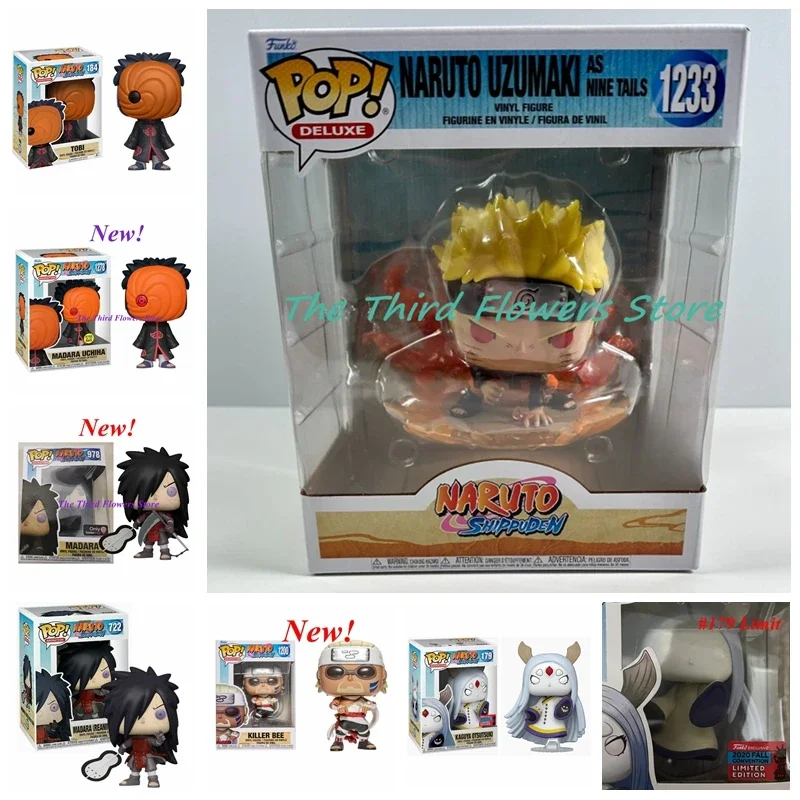 New Funko POP Narutoes 722 978 Madara Uchiha 1278 Tobi 184 Kaguya 179 824 1200 1233 Limit Figure Doll Action figure model Toy