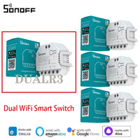 SONOFF DUALR3 DIY WiFi Smart Switch 2 Gang Dual Relay Module With Power Metering Control Via EWeLink Alexa Google Home
