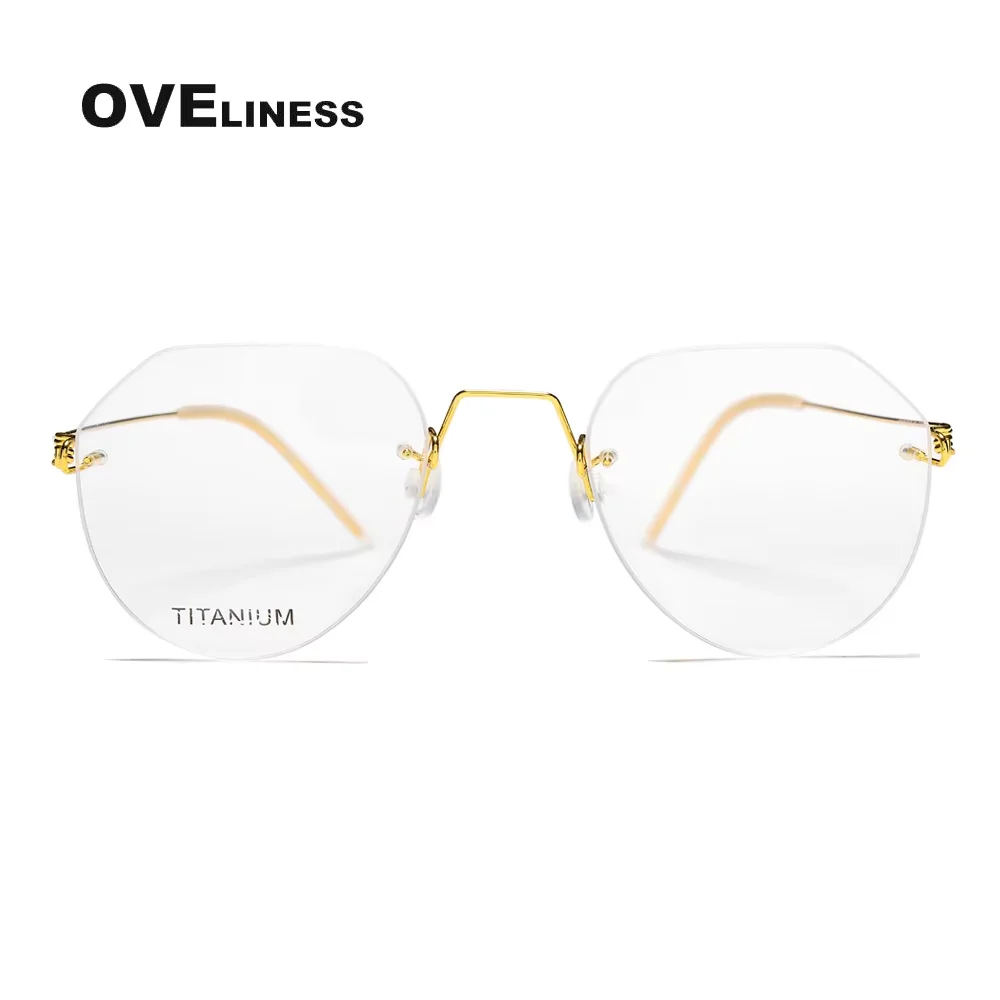 2025 Titanium Rimless Glasses Frame for Men women Prescription Eyeglasses Man Frameless Myopia Optical Frames Spectacles Eyewear
