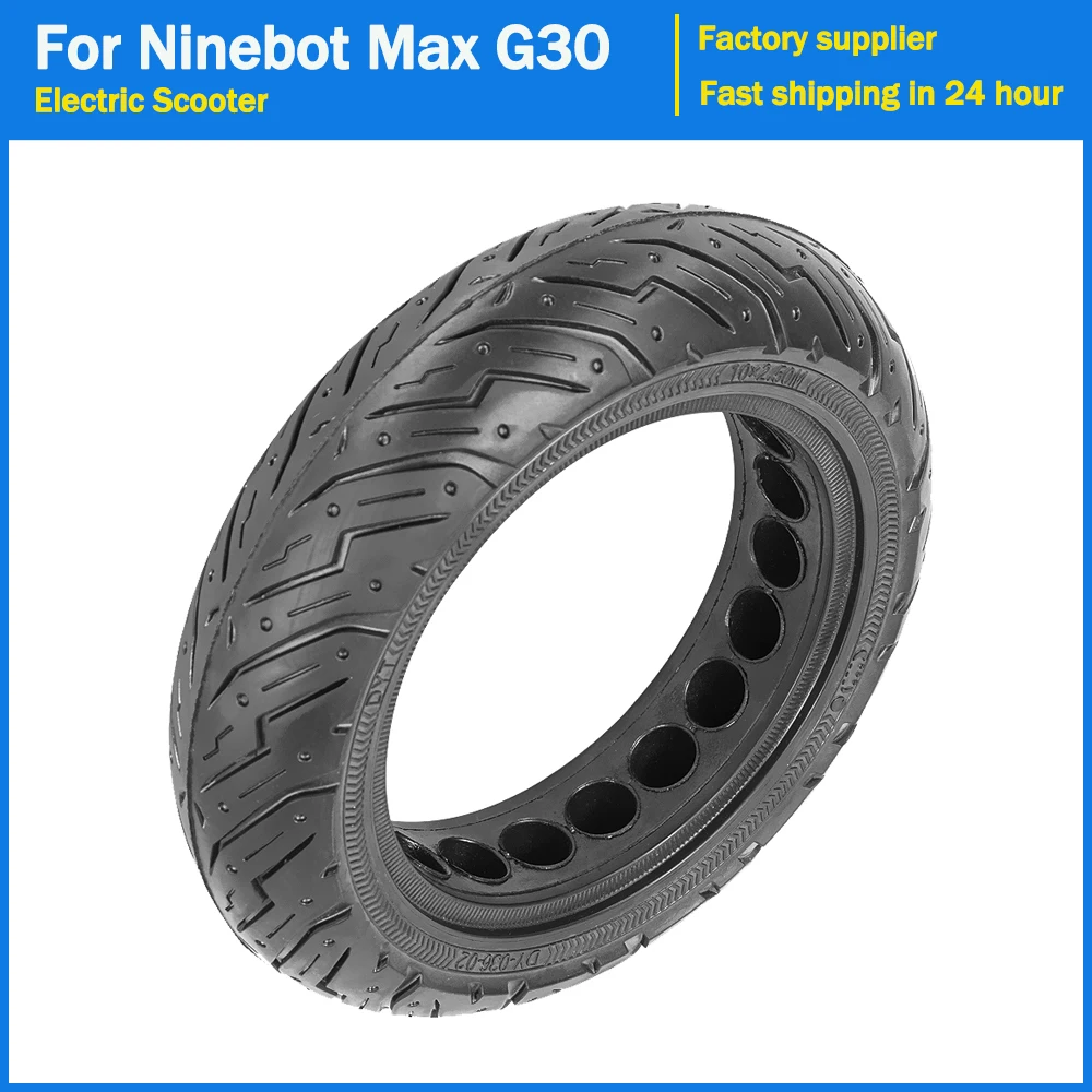 

10x2.50 Solid Tire 10inch Hollow Honeycomb Tubeless Rear Wheel 60/70-6.5 Front Tyre For Ninebot Max G30 G30D Electric Scooter