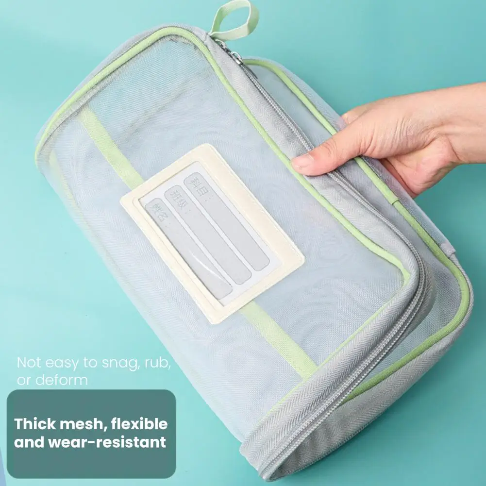 กระเป๋าใส่เอกสารแบบซิปตาข่าย ขนาด A4 3 ชั้น โปร่งใส มีหูหิ้ว สำหรับจัดระเบียบเอกสาร เหมาะสำหรับโรงเรียน ท่องเที่ยว และสำนักงาน