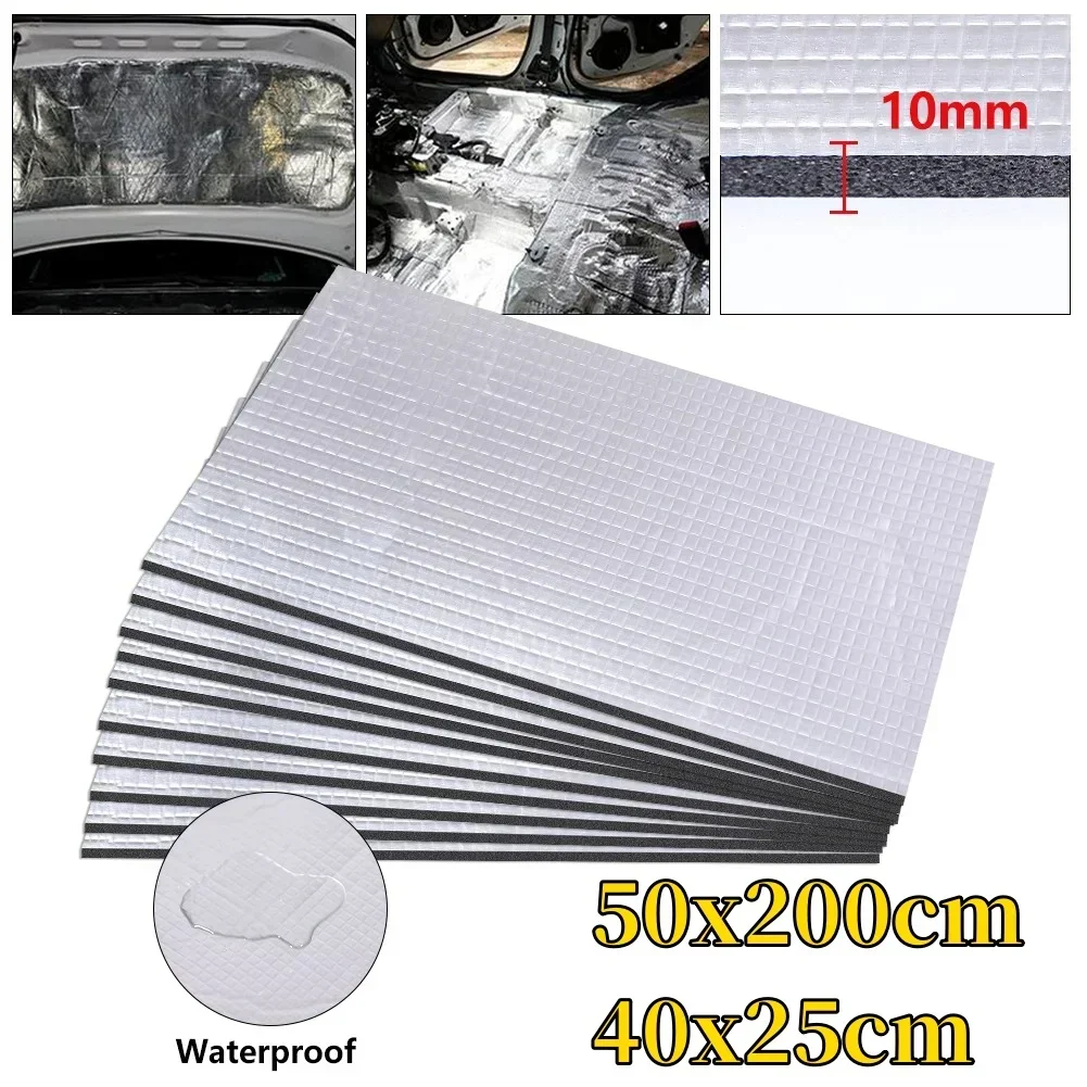 Thickened 10mm Car Sound Deadener Heat Insulation Mat Auto Van Sound Proofing Deadening Insulation Mat Car Hood Noise Insulator