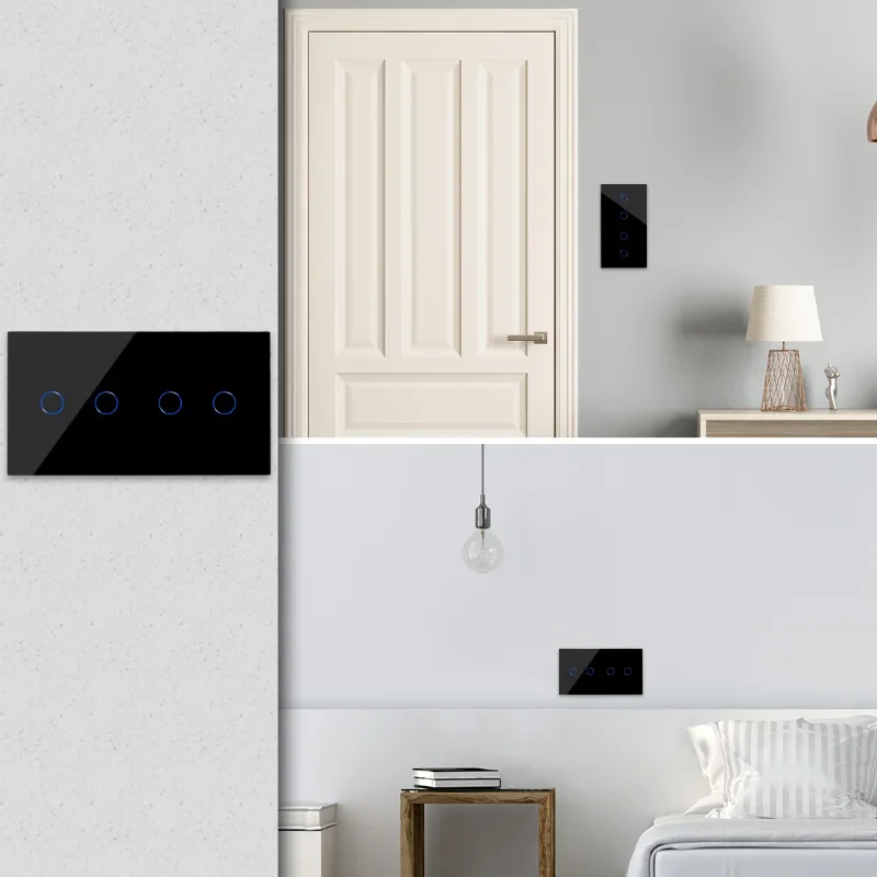 Imagem -04 - Wifi Interruptor de Luz 4gang Interruptor de Toque Parede Painel Classe Cristal Interruptor Inteligente App Controle Trabalho com Tuya Nenhum Fio Neutro Necessário