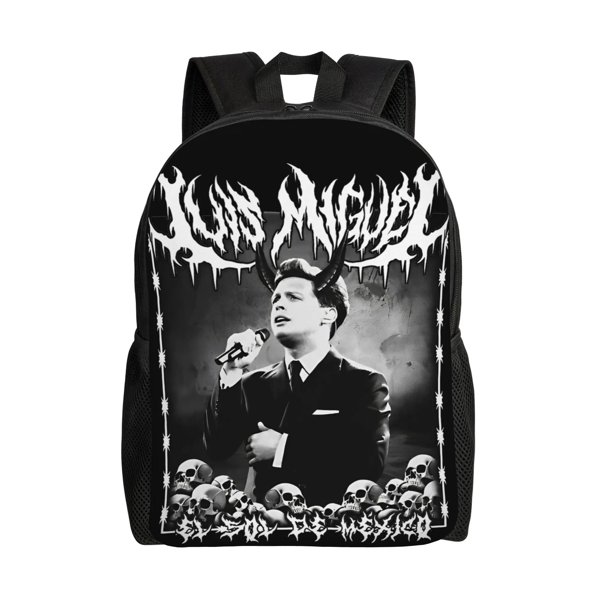 

Металлический рюкзак Luis Miguel El Sol de Mexico для мужчин и женщин, модный школьный/рабочий рюкзак, сумка для ноутбука, легкий холщовый рюкзак для туров, вдохновленный певцом Луисом Мигелем.