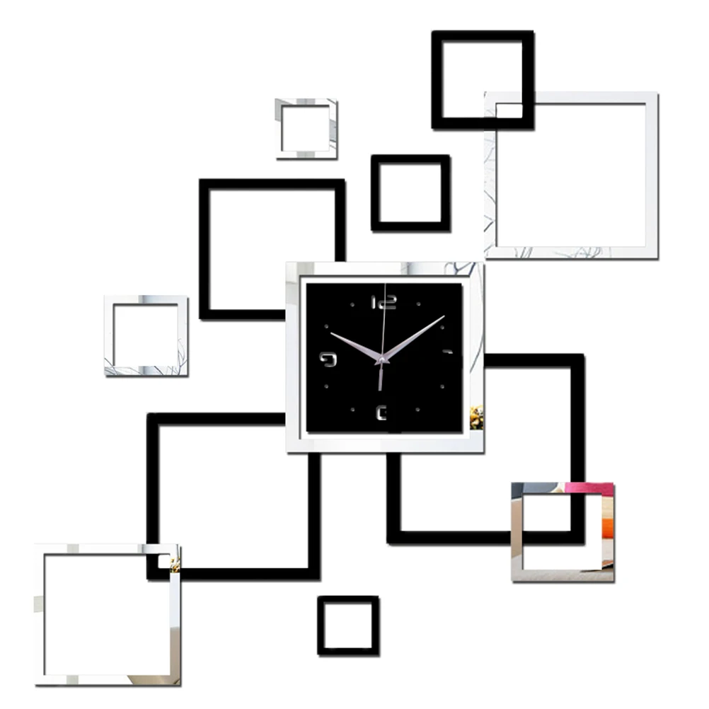 

Mirror Surface Wall Clock Stickers for Bedroom Living Room Decor Large DIY Hanging Clock Decals Water Resistant Non Ticking