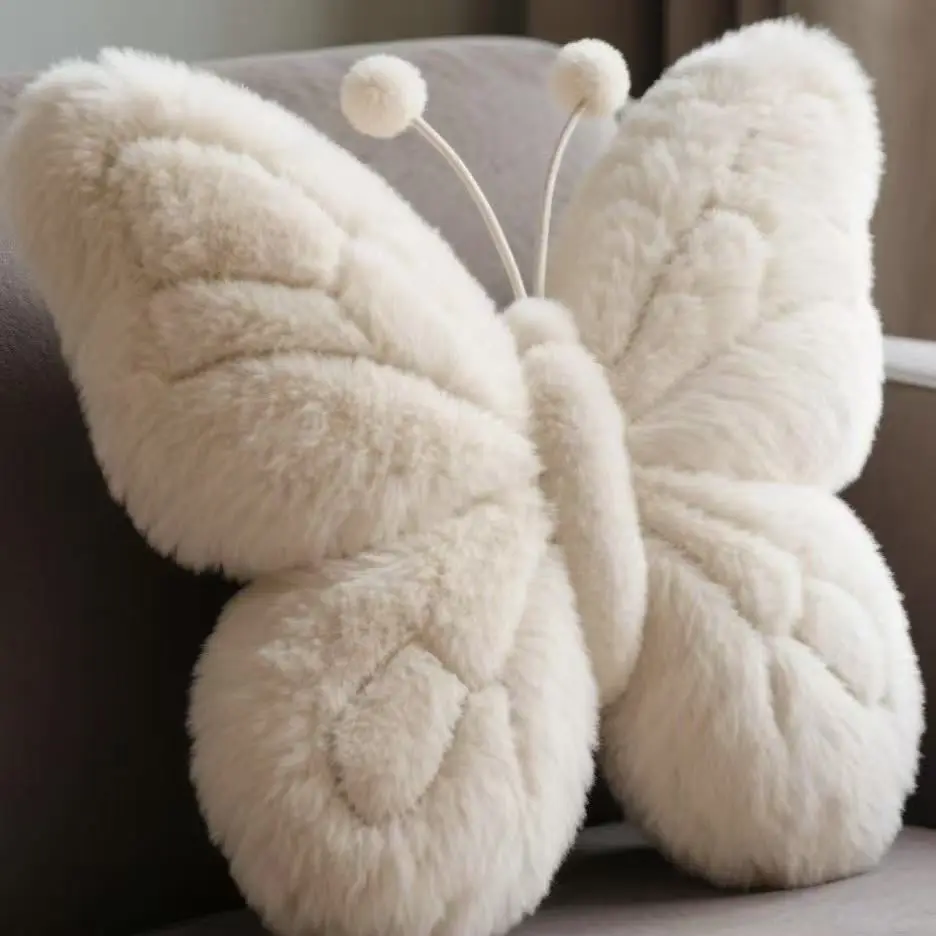 

Butterfly Pink Plush Toy Sofa Girl Pillow Office Bedhead Birthday Gift Cushion