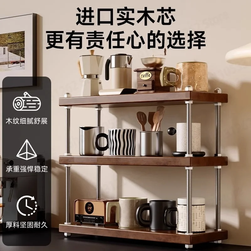 Solid Wood Coffee Mug Rack, Vintage Cup Storage Holder for Kitchen and Table, Tea Cup Organizer Display Stand