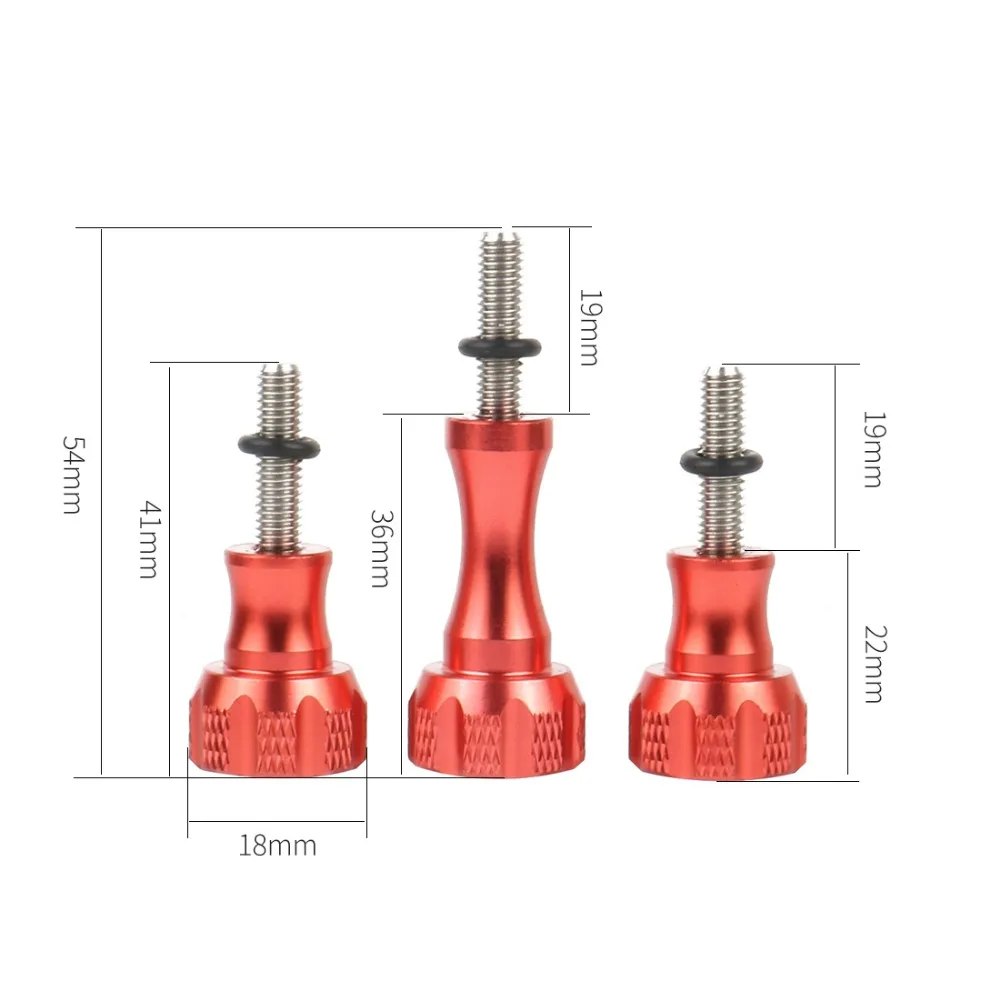 Bgning 3pcs cnc aluminium lange kurze daumen knopf schraube mutter adapters ch rauben schwarz für gopro hero 12 11 10 9 dji sjcam yi 4k stecker – Detail 9