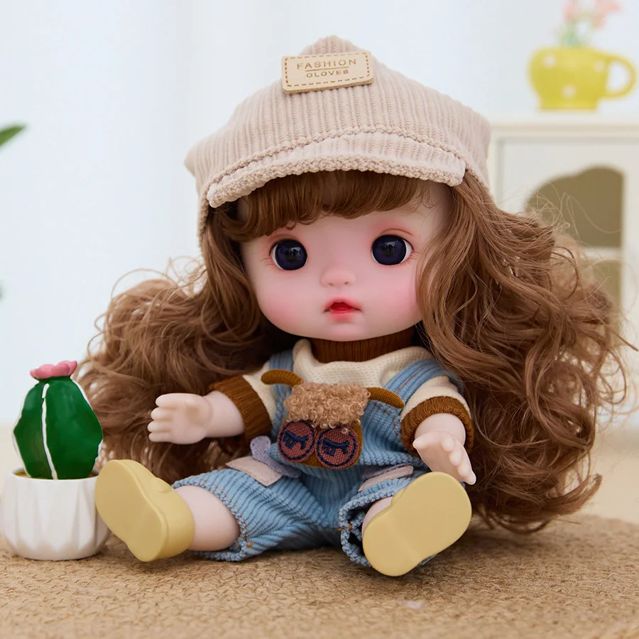 9inch Realistic Newborn Baby Doll Toy Sweet Face Reborn Doll With Clothes Long Hair Baby Girl Jointed Movable Doll Birthday Gift