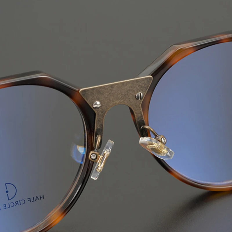 Handmade Prescription Eyewear Top quality Fashion Design Vintage Round Acetate Glasses Frame Men Women Myopia Optical Eyewear