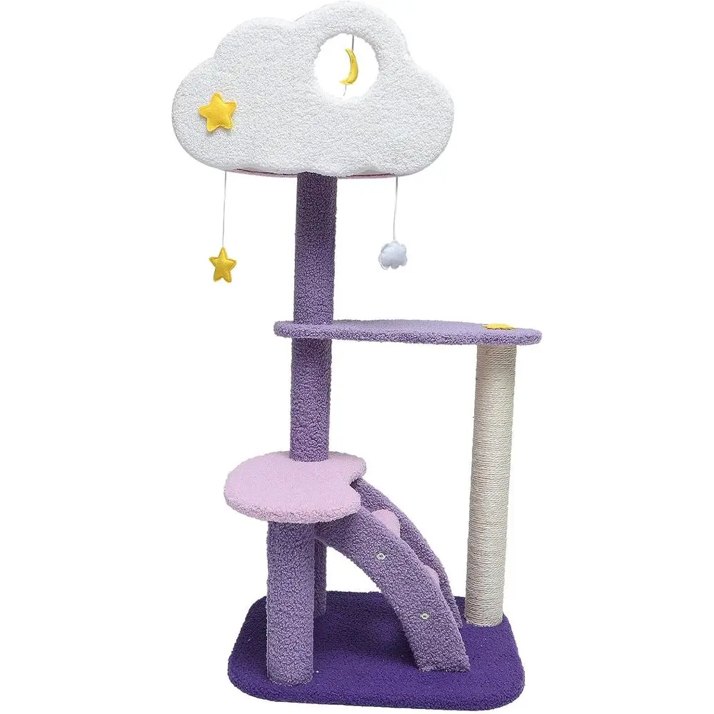 

Интерактивный плюшевый игровой комплекс для кошек с когтеточкой и многоуровневым домиком