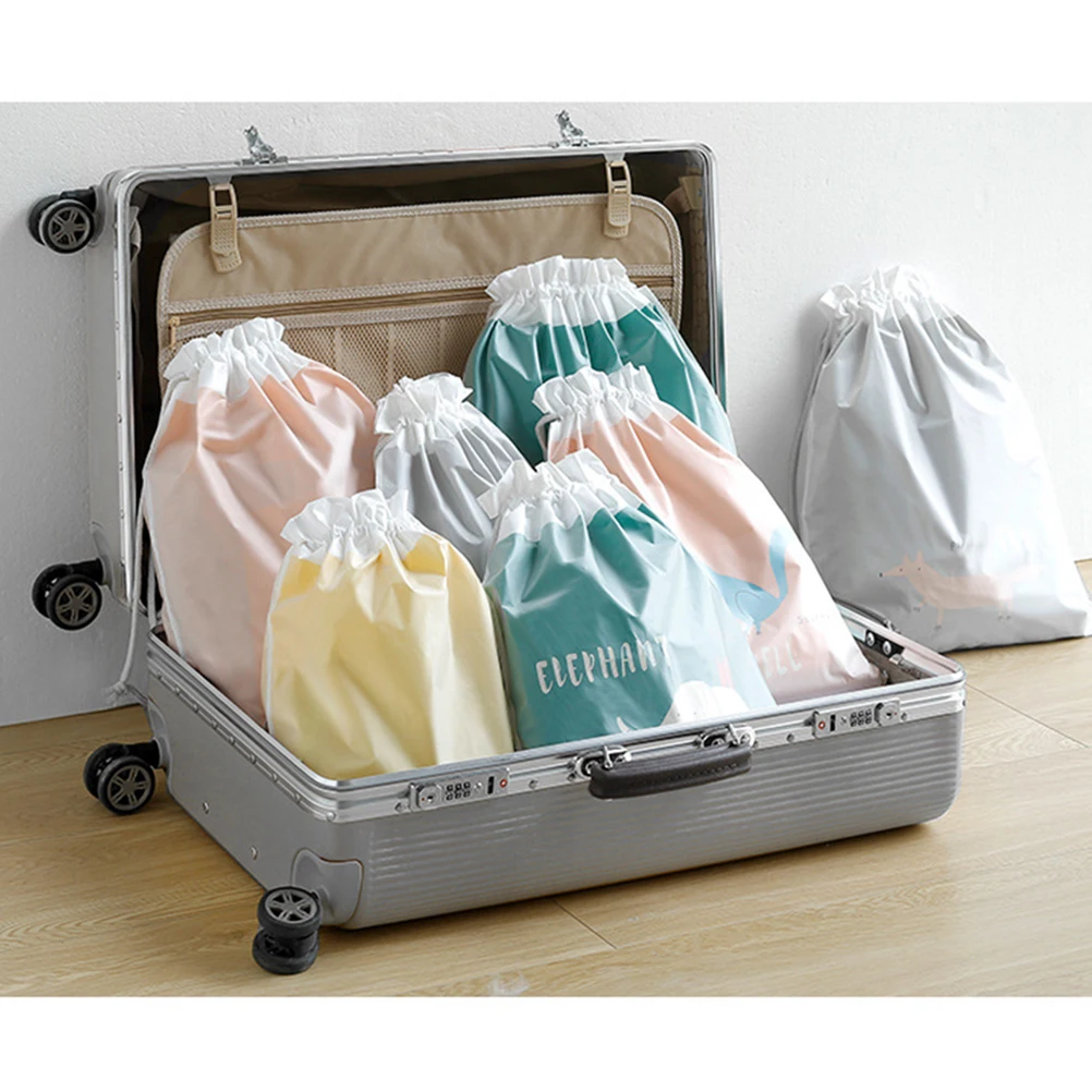

Waterproof Storage Bags Drawstring Pouches for Travel Clothes Gym Yoga Camping Dancing PEVA Material Lightweight Foldable