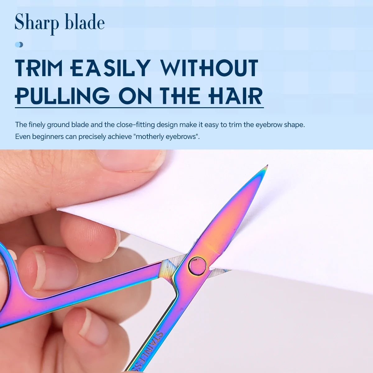 Profesjonalne nożyczki do rzęs, nierdzewny trymer do brwi i włosów w nosie, precyzyjne narzędzie do makijażu i użytku domowego.