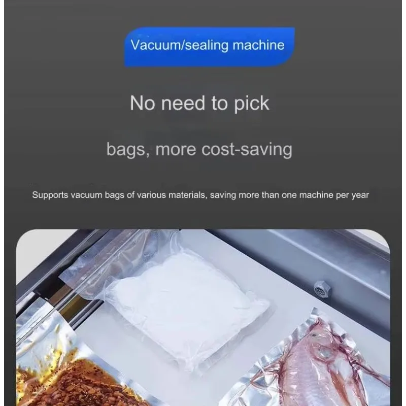 Mesin Vacuum Sealer Listrik Mini Komersial Tipe Lantai untuk Makanan Kering dan Basah, Digunakan untuk Salmon, Foie Gras, Kaviar, dan Kertas Foil