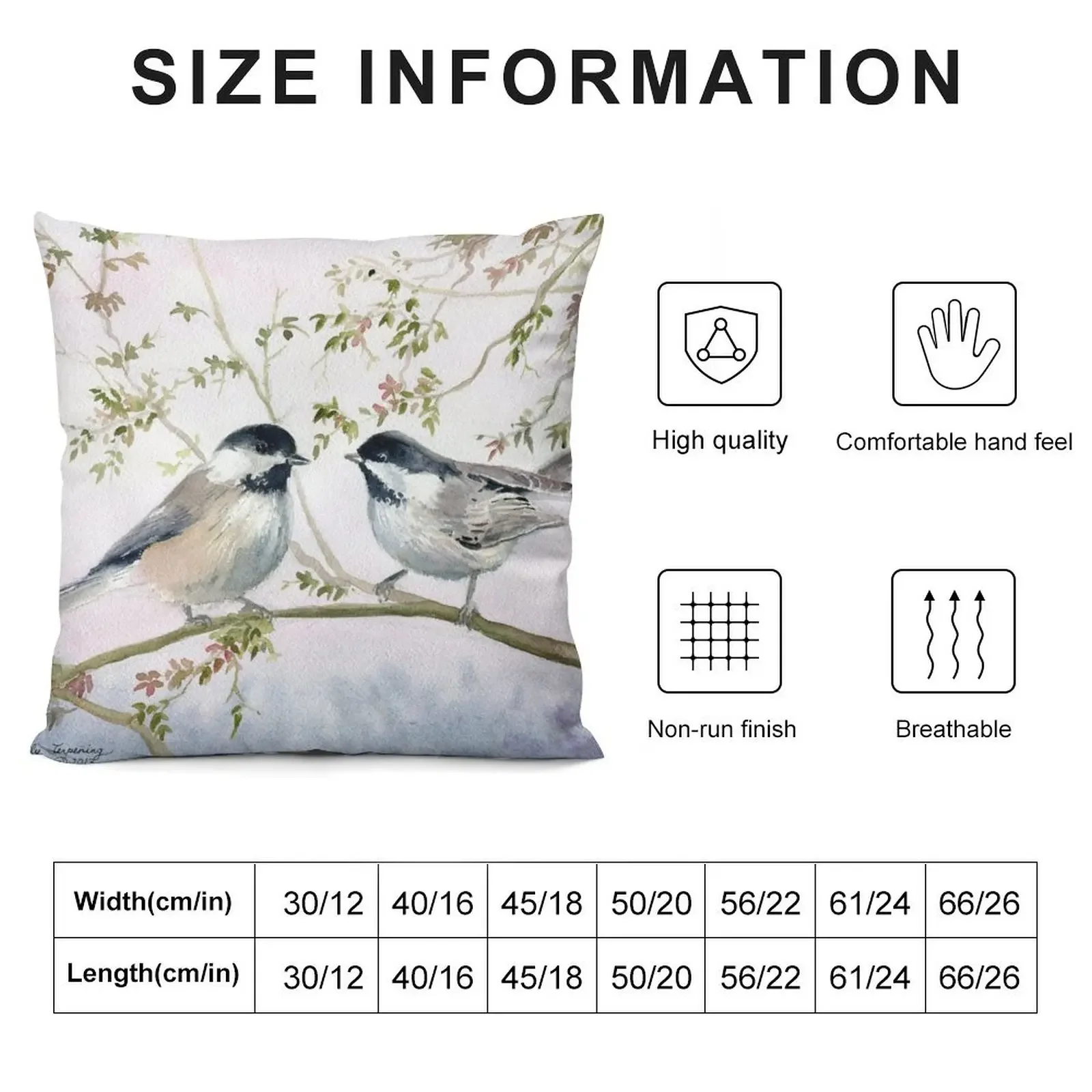 Chickadee Love Throw Pillow Decorative pillowcase Cushions For Sofa Cushions For Decorative Sofa pillow