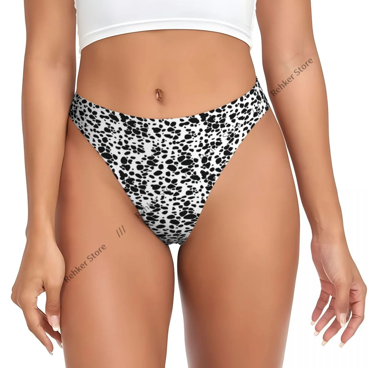 Women's Panties Dalmatian Dog Pattern Underwear Sexy Thongs Lingerie G-Strings