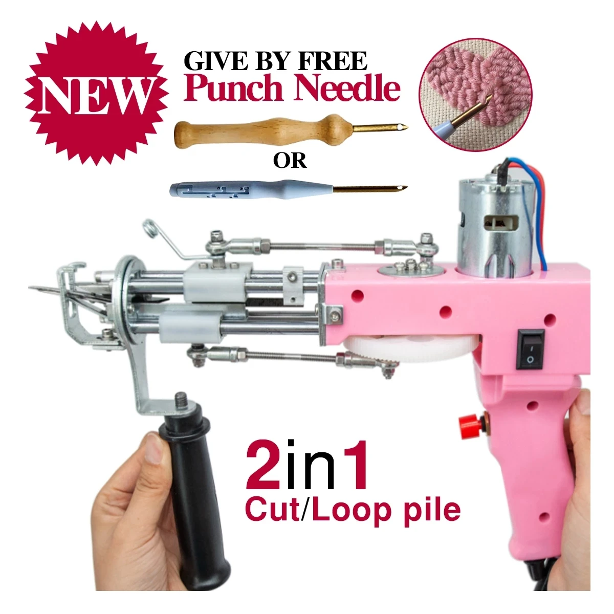 Upgrade 2 In 1 Electric Carpet Tufting Gun Starter Kit Hand Gun Carpet Weaving Machines Loop Pile Cut Pile Tufting Rug Gun