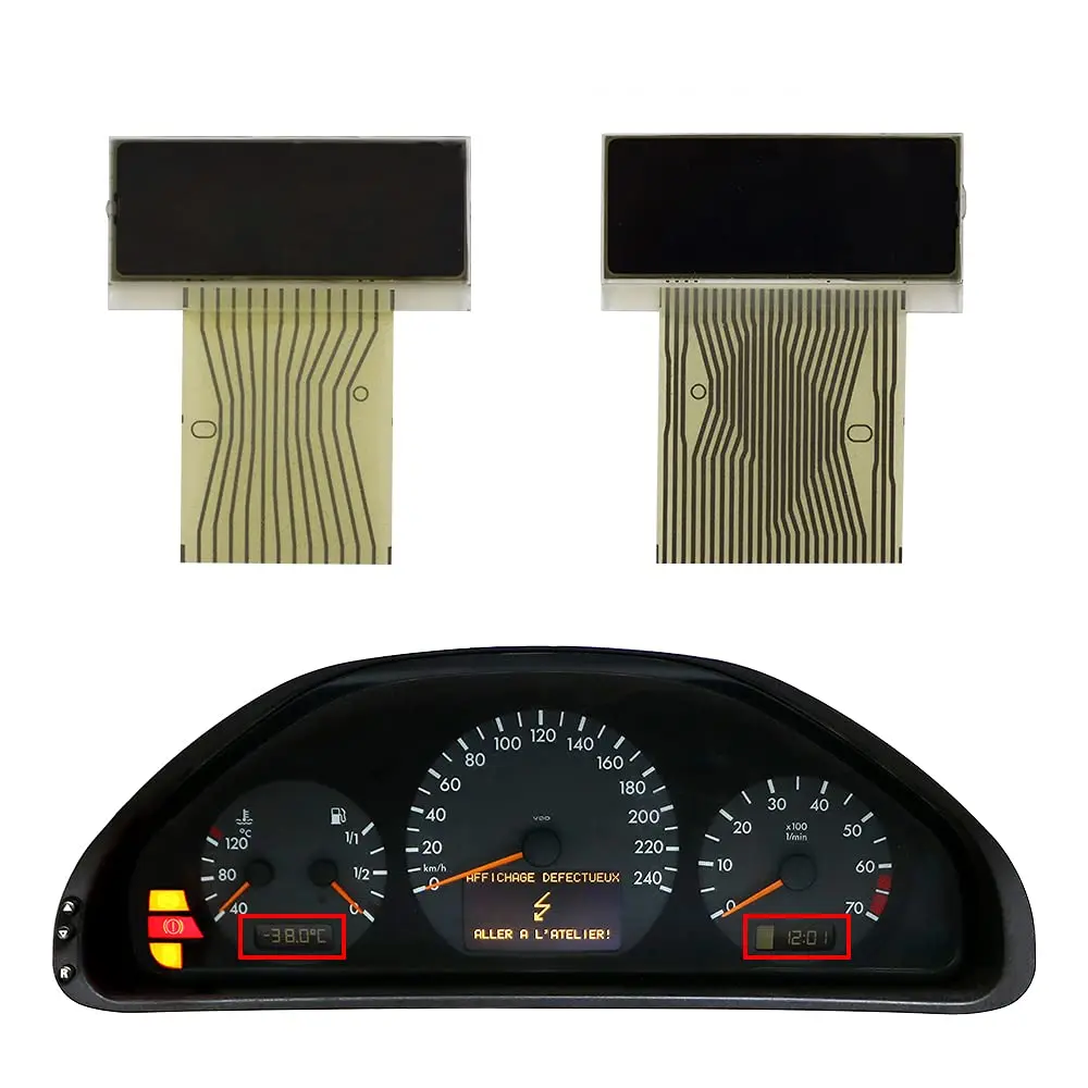 Lewy + prawy wyświetlacz LCD do klasy E (W210) Klasy C (W202) Klasa CLK (W208) Klasa SLK (R170) Przyrząd prędkościomierza